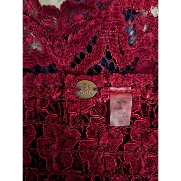 Free People Red Lace Bralette Size M - Picture 3 of 5